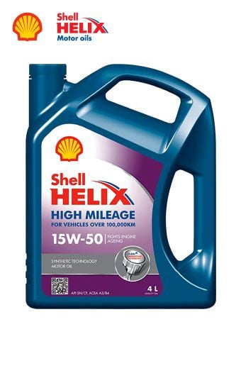 Shell HELIX HIGH MILEAGE  15W-50 Engine 4L